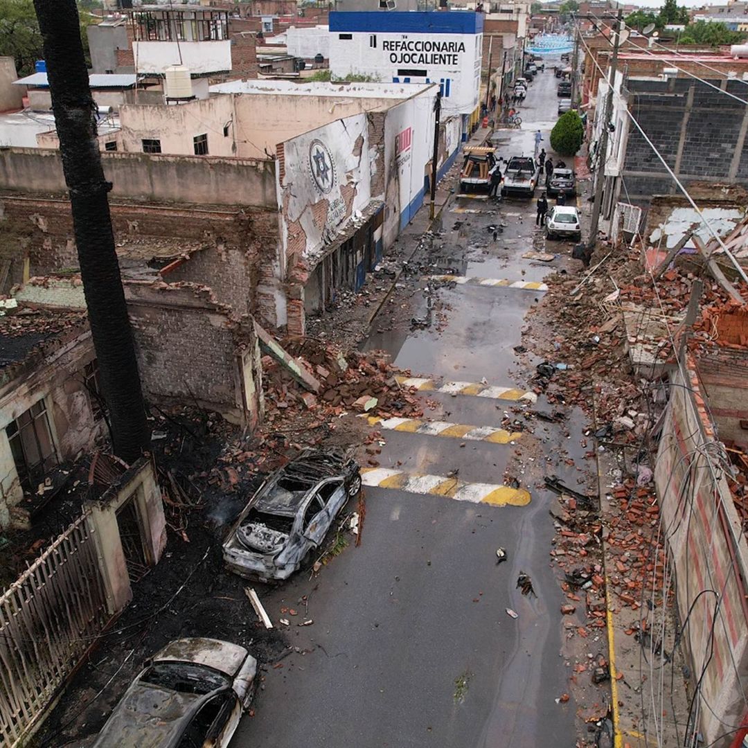 La onda expansiva del estallido provocó severos daños en Ojocaliente, Zacatecas